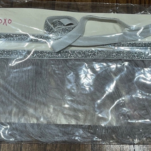 NWT Oh Baby! Tutu Baby Girl 6-9M Gray Feather Metallic Elastic Waist Band Adjust - Picture 8 of 10